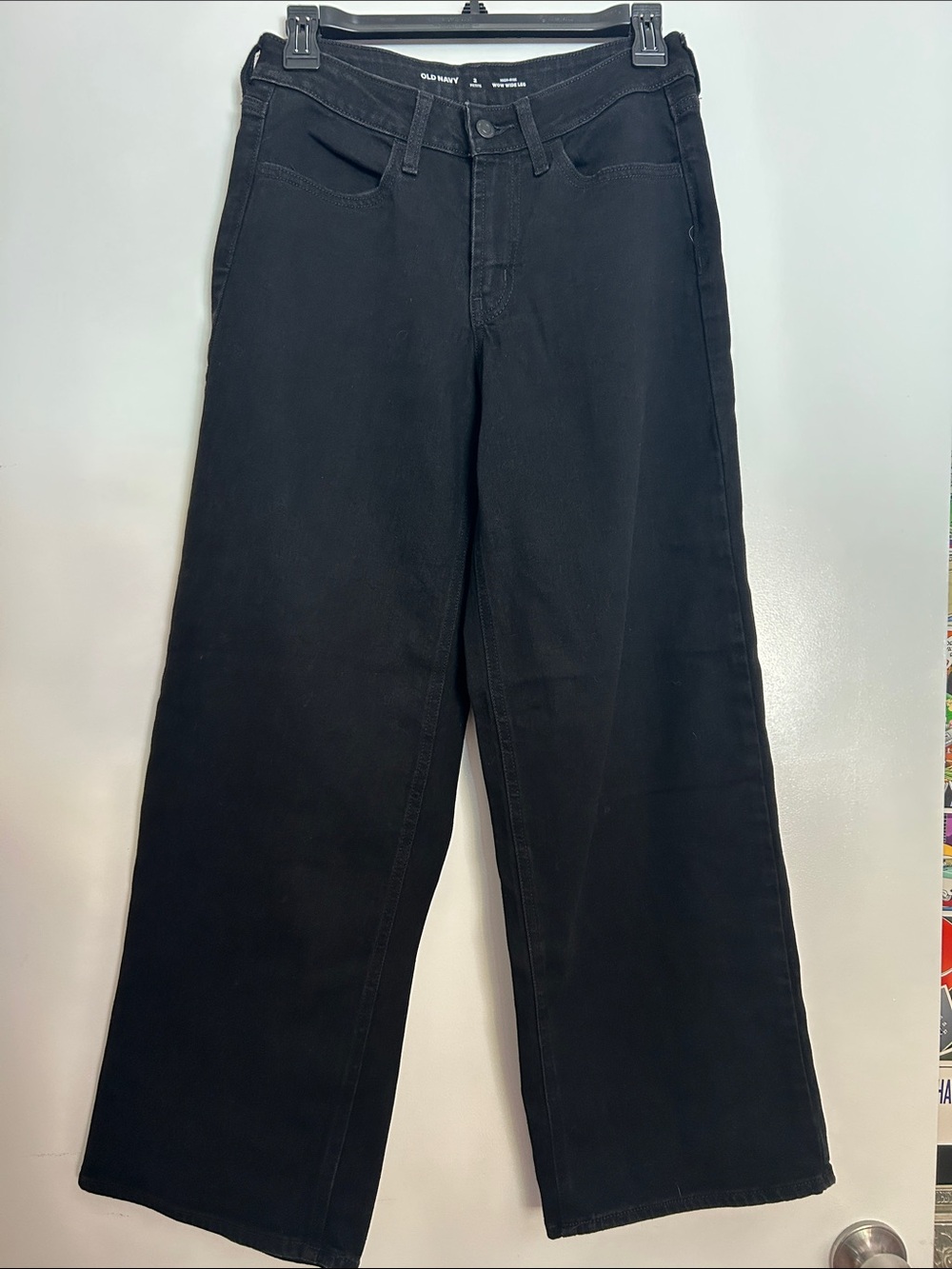 Old Navy Women’s Black Relaxed Wide-Leg Jeans